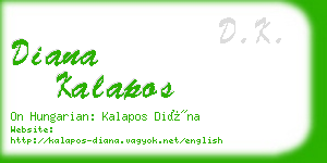 diana kalapos business card